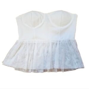 Sincerely Jules White Strapless Peplum Top Pre-Owned Womens Size Large